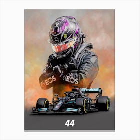 Lewis Hamilton Mercedes F1 Formula 1 Car Poster Canvas Print