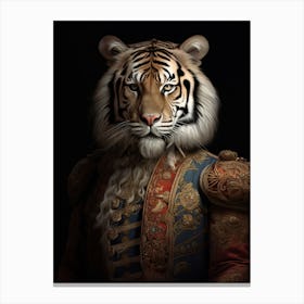 Tiger Art In Renaissance Style 4 Canvas Print