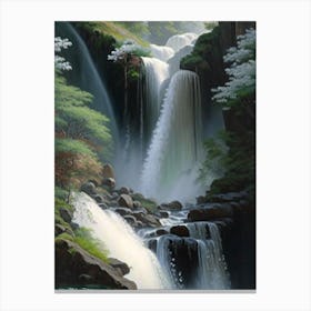 Shiraito Falls, Japan Peaceful Oil Art  (2) Canvas Print