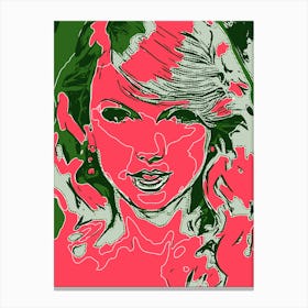 Taylor Swift Portrait Abstract Geometric (3) Canvas Print