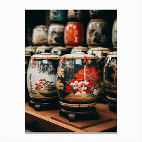 Sake Barrels Japanese 4 Canvas Print