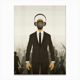 Man With Headphones 9 Canvas Print