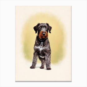 German Wirehaired Pointer Illustration dog Canvas Print