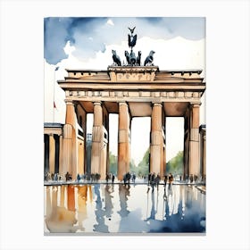 Berlin City Watercolor Art 2 Canvas Print