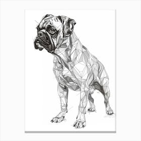 Dog Black & White Line Sketch 4 Canvas Print