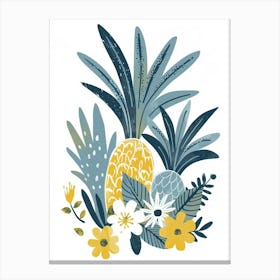 Pineapple Tree Illustration Flat 1 Canvas Print