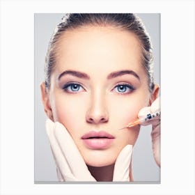 Woman Getting An Injection For Botox Canvas Print