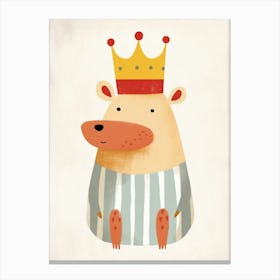 Little Capybara 2 Wearing A Crown Canvas Print