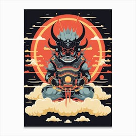 Raijin Thunder God Japanese Style 12 Canvas Print
