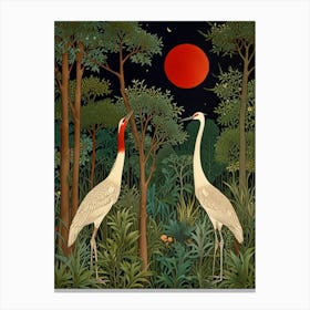 William Morris Cranes In The Forest Canvas Print