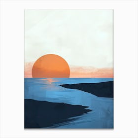 Sunset Over Water, Minimalism Canvas Print