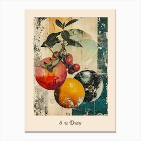 5 A Day Fruit Poster 4 Canvas Print