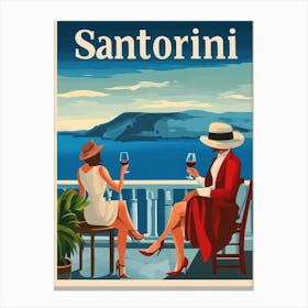 Aihrgdesign A Mid Century Modern Travel Poster For Santorini Canvas Print