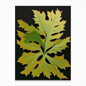 Wood Betony Leaf Vibrant Inspired Canvas Print