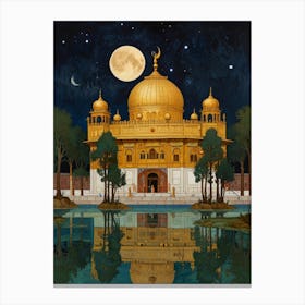 William Morris Golden Temple At Night Canvas Print