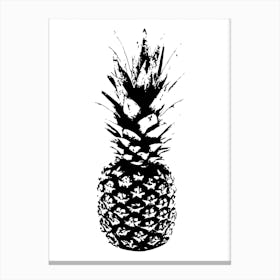 Black Sketch Pineapple Canvas Print
