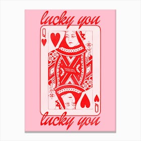 Lucky You Queen Of Hearts 1 Canvas Print