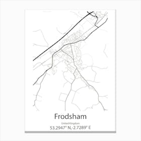 Frodsham,United Kingdom Minimalist Map Stampe su tela