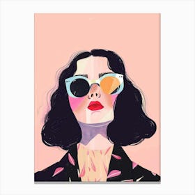 Illustration Of A Woman With Sunglasses 1 Canvas Print