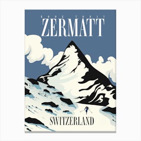 Zermatt Switzerland Ski Travel poster Canvas Print