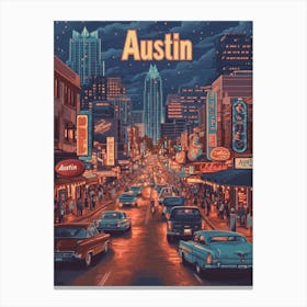 Aihrgdesign A Classic 1960s Travel Poster For Austin Showcasi 97475835 0bc5 41bd B91e F75235896daa 2 Canvas Print