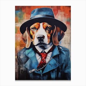 Gangster Dog Beagle Canvas Print