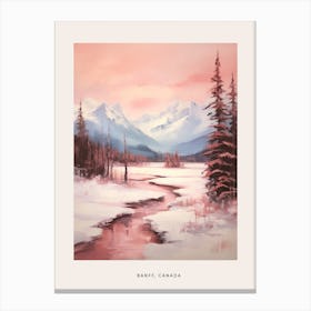 Dreamy Winter Painting Poster Banff Canada 3 Canvas Print