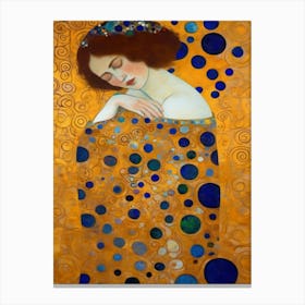 Woman Sleeping, Inspired By Gustav Klimt Canvas Print