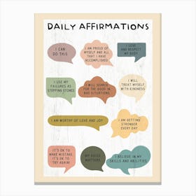 Daily Affirmations Canvas Print