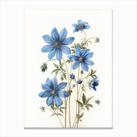 Farmhouse Blue White Flowers Canvas Print