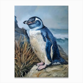 Adlie Penguin Oamaru Blue Penguin Colony Oil Painting 4 Canvas Print