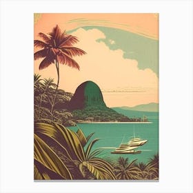 Lombok Indonesia Vintage Sketch Tropical Destination Canvas Print