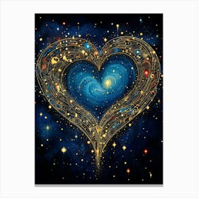 Space Zodiac Heart 1 Canvas Print