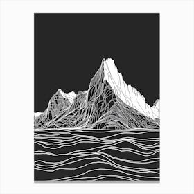 Scafell Mountain Line Drawing 1 Canvas Print