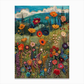 Wild Flowers Knitted In Crochet 7 Canvas Print