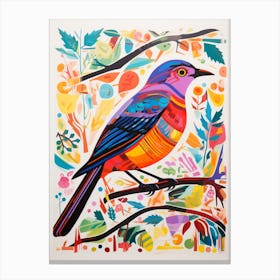 Colourful Bird Painting Blackbird 1 Canvas Print