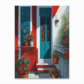 Greece Door Canvas Print