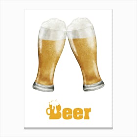 Two Glasses Of Beer 1 Canvas Print