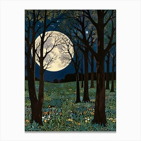 William Morris Moonlight In The Woods 1 Canvas Print