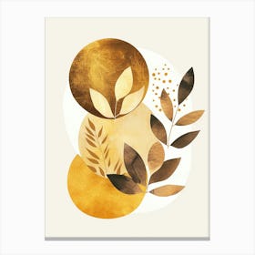 Abstract Gold Leaves Canvas Print