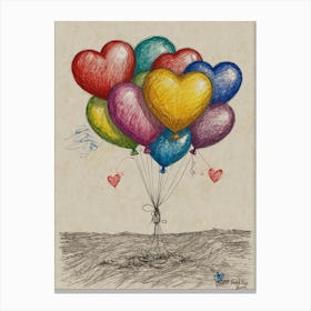 Heart Balloons 3 Canvas Print