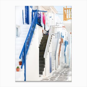 Streets Of Mykonos Canvas Print