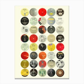 Hip Hop Vinyl Labels - Nostalgic Hip Hop Music Art Print Canvas Print