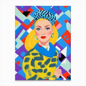 Woman In A Colorful Outfit Canvas Print