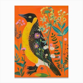 Spring Birds Penguin 4 Canvas Print