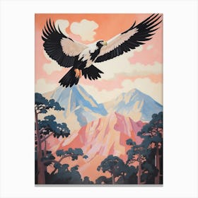 Vintage Japanese Inspired Bird Print California Condor 3 Canvas Print