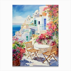 Terrace: Mediterranean Hotel Wall Decor Canvas Print