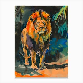 Masai Lion Symbolic Imagery Fauvist Painting 3 Canvas Print