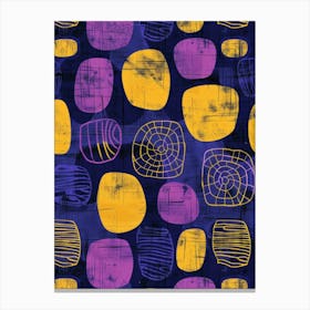 Purple And Yellow Abstract Pattern Canvas Print