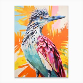 Colourful Bird Painting Roadrunner 4 Canvas Print